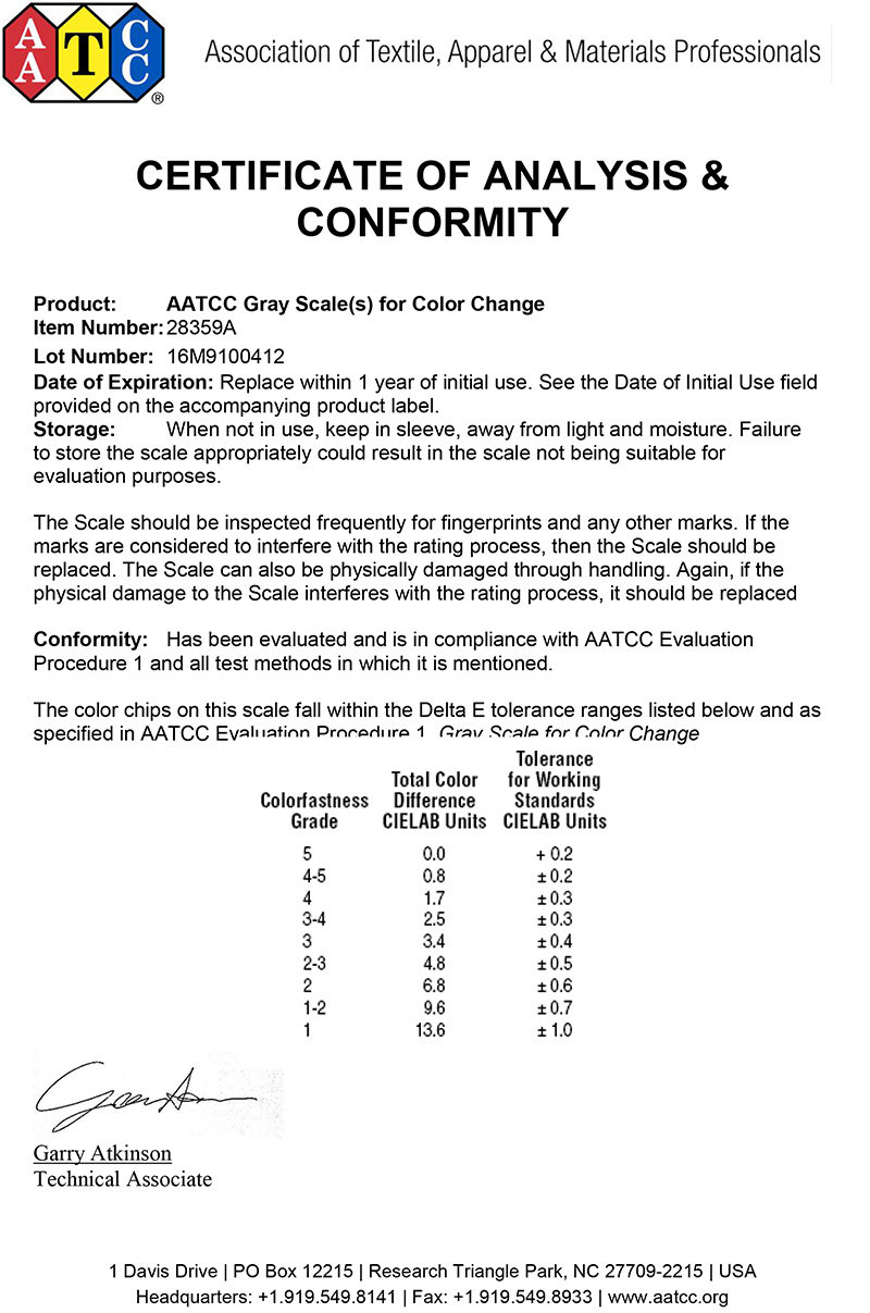 AATCC變色灰卡 國際標準 ISO 105/A02(圖6)